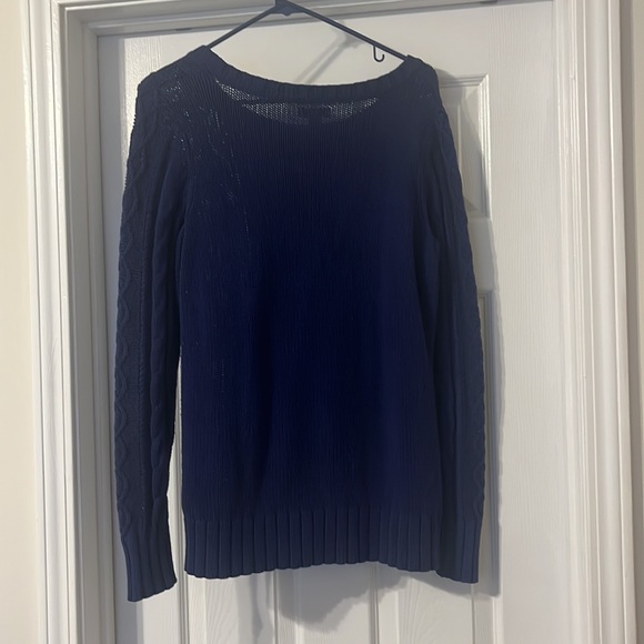 Medium Old Navy Cable Knit Blue Sweater - Picture 2 of 2